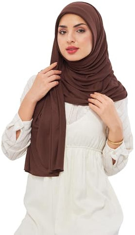 dscarf Hijab-Schal für Muslimische Frauen | Sofort Machbarer Jersey-Kopfschal | Fertig Genähter Jersey-Turban | Mode für Muslimische Frauen (Braun)