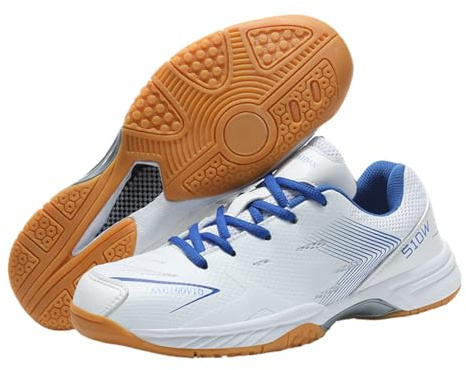 Viaoragiosa Mesh Tennis Squash Schuhe Turnschuhe,Badminton Shoes Men,Atmungsaktiv Badminton Schuhe,Indoor Und Outdoor,Anti Schlupf,Unisex,FüR Tischtennis,Pickleball,Volleyball,Racketball