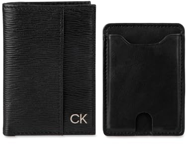 Calvin Klein Herren Geldbörsen-Sets - Minimalistische Falt- und Kartenetuis, Black Duofold, Einheitsgröße, Geldbörsen-Sets - Minimalistische Falt- und Kartenetuis