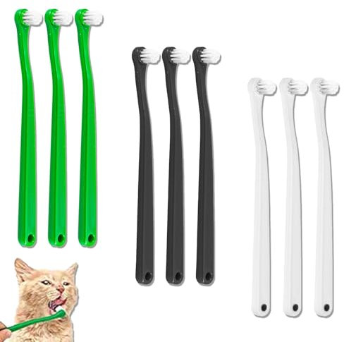 9 Pcs Cat Toothbrush Soft Silicone, Cat Tooth Brushing Kit, Cats Toothbrush for Dogs and Cats Tooth Cleaner Care