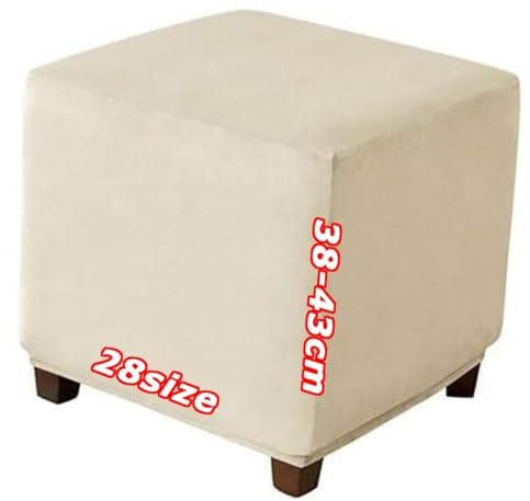 Hockerbezug Quadratisch 60x60 40x40 35x35 100x100 Ottoman Cover Footstool Covers, Samt Jacquard Bezug, Elastischer Boden Waschbar, Maßgeschneiderte Hockerabdeckung für Fußhocker(1974,60 x 60 cm 24 x 2