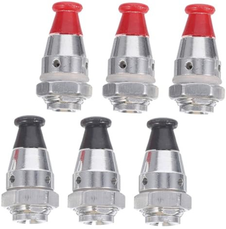 FONDOTIN Pressure Cooker Safety Valve Replacement Parts Aluminum Alloy High Pressure Relief Valve Set 6pcs Black Red Compatible Accessories