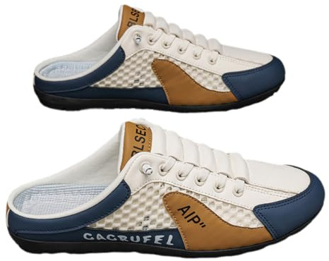 Yummsion Zapatillas Sin Espalda para Hombre,Zapatos Casuales Sin Espalda para Exteriores,Mules De Paseo para Hombre,FáCil Y PráCtico,Ideal para Trabajar Y Conducir