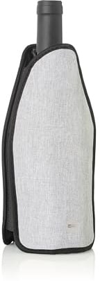 AdHoc Arctic Wine Cooling Sleeve, Fabric Bottle Cooler, Keeps Wine, Champagne, Posecco, and Spirit Bottles Chilled for 2 to 3 Hours, Light Grey