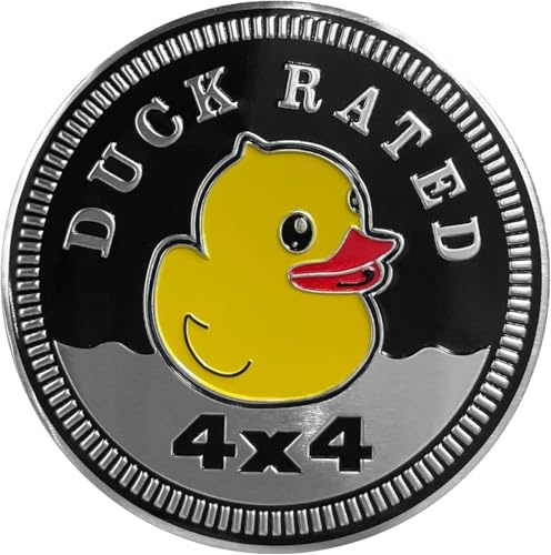Enten-Auto-Emblem-Metall-Autoabzeichen-Aufkleber für Jeep Wrangler, Motorrad, LKW, 10,2 x 10,2 cm, schwarz, Außenembleme, Abzeichen, kompatible Fahrzeug-Aufkleber