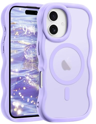 Pepmune für iPhone 17 Hülle Kompatibel mit MagSafe, Helllila | Wellen Design TPU Bumper Stoßfest Schutzhülle. Magnetisch Handyhülle. Durchscheinend Silikon Case.