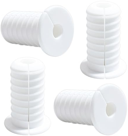 4pcs Cable Grommets, 3/4 Inch 19mm Anti-Slip Wall Grommets, Wall Hole Pass Through Cable Routing Kit (4, White)