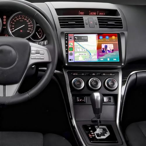 2+64G Android 14 Autoradio für Mazda 6 2007-2012 GPS Navi mit Wireless Carplay Android Auto, 9 Zoll DAB Radio for Mazda 6 Doppel Din Radio Bluetooth WiFi FM SWC AHD Rückfahrkamera RDS