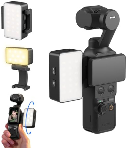 SMALLRIG Éclairage Vidéo LED Bicolore 650mAh pour DJI Pocket 4P/4/3-5733 | 2700-6500K, Mini-Eclairage Vidéo, Orientation 360°