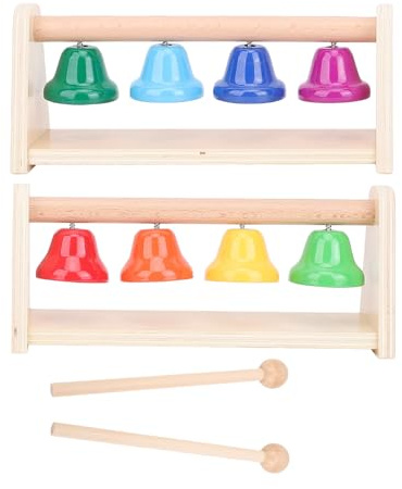Alomejor Xylophon für Kinder, 8 Töne, Buntes Holz-Xylophon mit 2 Schlägeln, Pädagogisches Montessori-Musikspielzeug, Alter 1–3 Jahre