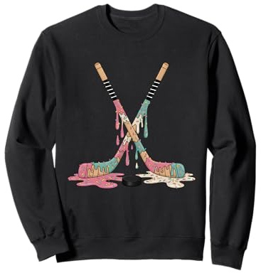 Hockey Ice Cream Drip Boys Ice Hockey Youth Kids Toddler Sweatshirt