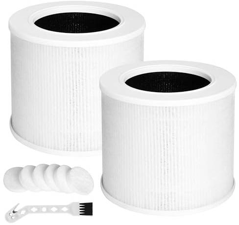 2 Filtri per Purificatore d'Aria Levoit Core Mini, Filtro HEPA H13 | Con prefiltro e filtri carbone attivo, cattura polvere, polline e peli e riduce gli odori; include 6 tamponi profumati