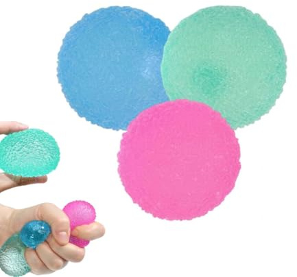 3Stk Squishy Stress Balls Textured Sensory Moldable Crunchy Squeeze Jelly Crystal Gel Squish Fidget Toy, Sensory Fidget Balls, Anti Stress bälle Anti Stress Spielzeug, Squishy Ball Stressabbau (S)