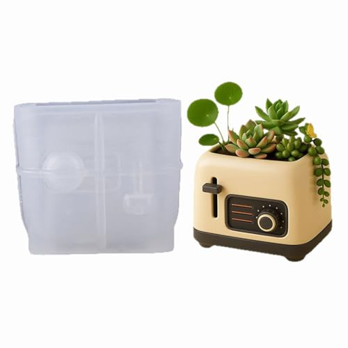 Toaster Form, Bastelformen, Blumentöpfe für einzigartige Harzbehälter, geschmolzene kleine Pflanzenhalter für künstlerische Geschenke, Kerzenhalter