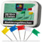 OfficeTree 200x Markierungsfähnchen Pinnwand Flagge - 5 Farben - Stecknadel Fähnchen für Weltkarte Pinnwand - Fähnchen Pins - Markierungsfahnen in praktischer Aufbewahrungsbox