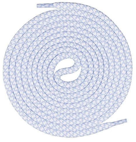 Mount Swiss runde Premium-Schnürsenkel für Arbeitsschuhe Wanderschuhe und Trekkingschuhe - 100% Polyester - extrem reißfest - ø 5 mm - Farbe Weiß-Hellblau Länge 100cm