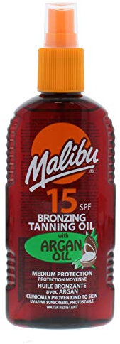 MALIBU 200ML SPF 15 BRONZING TANNING OIL WITH ARGAN OIL