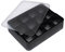 Lurch 240710 Ice Former Cubes/Heladera de silicona 100% libre de BPA platino con tapa para 12 cubitos de hielo (4 x 4 cm), color negro, 6,5 x 15,5 x 20,5 cm