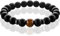 FABACH™ Chakra Perlenarmband mit 8mm Tigerauge-Perle, Lavastein und Onyx-Naturstein (schwarz) - Yoga Armband aus Heilsteinen - Energiearmband für Damen und Herren
