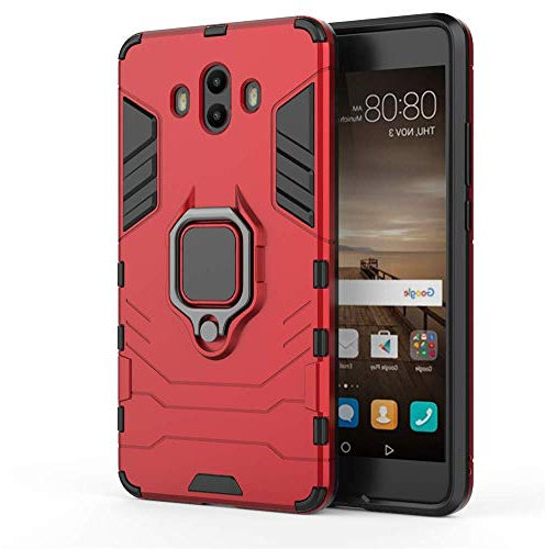 Huawei Mate 10 Funda, CHcase 2in1 Armadura Combinación A Prueba de Choques Heavy Duty Escudo Cáscara Dura PC + TPU Silicona con Soporte Magnetic Car Mount Case Cover para Huawei Mate 10 -Red