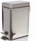 HOMION PEDAL BIN BATHROOM 5L SLIM RECTANGULAR REMOVABLE BUCKET WASTE DUST SLIMLINE EASY TO CLEAN 5 LITRE TOILET STAINLESS STEEL (Silver)