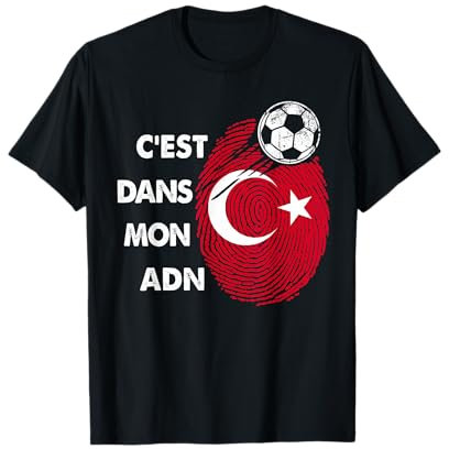 Drapeau Turquie Cadeau Foot Turquie C'est Dans Mon ADN T-Shirt