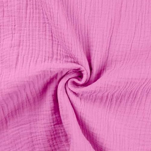 Bio Double Gauze, Musselin - unifarben Pink - Meterware zum Nähen, 50 cm