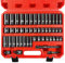 WETT 3/8 Drive Impact Socket Set, 48-Piece SAE/Metric, Deep/Shallow Sockets, with 3, 6 Extension Bar, 3/8 Universal Joint, 3/8 to 1/2 Adapter, Cr-V Steel, 6 Point, (5/16-3/4, 8-22mm)