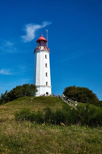 adrium Leinwand-Bild 80 x 120 cm: Postkarten-Leuchtturm auf Hiddensee im Sommer (137353991)