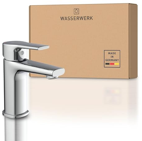 Wasserwerk Badarmatur WT13 | Armatur für Badezimmer Waschbecken | Wasserhahn Bad | Waschbeckenarmatur | Made in Germany | Chrom