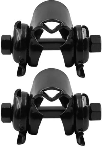 POFET 2pcs Black Bike Seat Clamp for Standard Rail Saddles Bracket 24mm