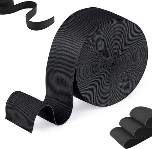 10 Metros Bandas Elásticas de Costura, Banda Elástica Ancha 15 mm de Ancho, Goma con Elástico No Se Deforma Fácilmente para Coser y Manualidades de Bricolaje en el Hogar, Negro