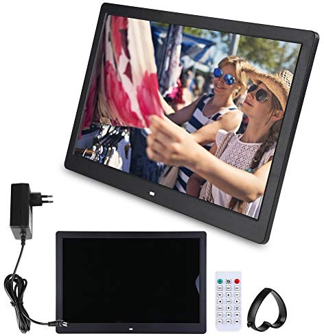 lyrlody 15,4-Zoll Digitaler Fotorahmen, 1280 * 800 HD-Bildschirm, Unterstützt Video und Musik, mit Weißen Gebaut-inem Lautsprecher, zum Aufhängen Und Stehen (-DE-YS03484-07)