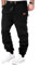 Meilicloth Herren Jogginghose Warme Gefütterte Trainingshose Sporthose Fitness Jogger Sweatpants Trainingshose Herren mit Taschen Regular Fit Schwarz M