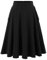 Rock Damen Sommer Knielang Röcke Tellerrock Basic Solid Vielseitige Vintage Retro Rock Casual Hohe Taille Freizeitrock Black L