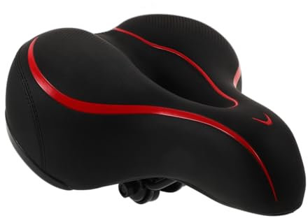 UKCOCO Verdickter Schwarzer Silikon Fahrradsattel mit Stoßdämpfung und Erhöhter Stabilität für Mountainbike und Klapprad für Outdoor Sportarten