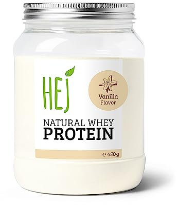 HEJ Whey Protein Pulver - Eiweißpulver für Muskelaufbau & Fitness - 22,8g Eiweiß pro Portion - Als Shake oder Zutat - Vanilla 450g