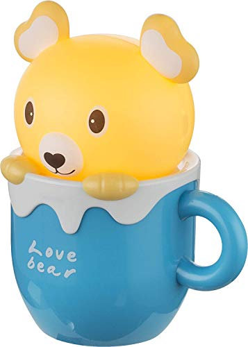 LED Nachtlicht Bär gelb Tischleuchte Kinderzimmer Kinderlampe Bär brau, 4x 0,2 Watt, H x 19,5 x 11,5 cm