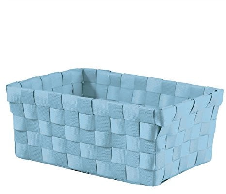 MSV Aufbewahrungskörbchen Aufbewahrungskorb Aufbewahrungsbox Organizer Badkorb 19x14x8 cm - Pastellblau