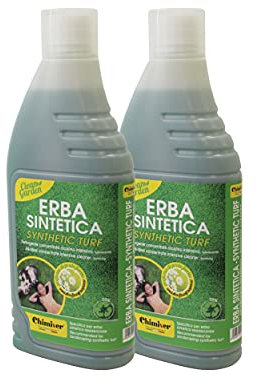 Chimiver® - CLEAN GARDEN CONCENTRATO KIT 2pz | Detergente concentrato per la Pulizia di Prati in Erba Sintetica. 2 flaconi da 1L cad.