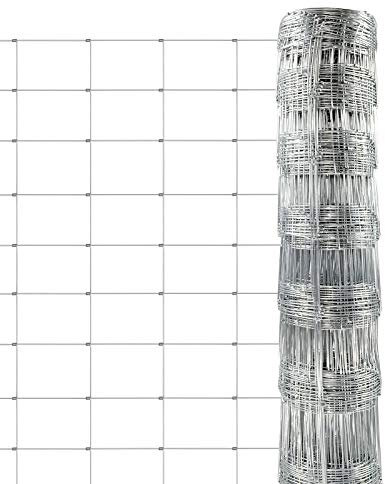 casa pura Grillage Clôture forestière - Clôture pour Animaux - Grillage à Gibier Mouton Chèvre Chien Poussins poules - Treillis volière galvanisé - Maille nouée (H120 cm x L50 m)