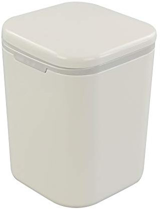Gitany 1.8 L Bouton-Poussoir Mini Bureau Poubelle avec Couvercle (Blanc)