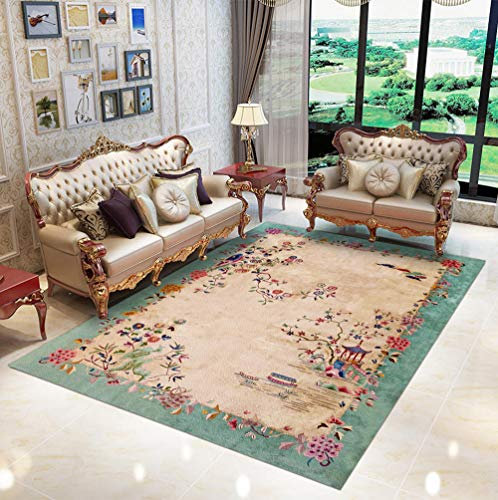 YQZS Teppich Schlafzimmer Teppich Orientteppich Dunkelgrüner Druckgeeignet Für Fußbodenheizung,160X230Cm(63X90Inch)