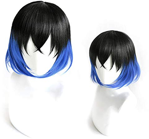 OSIAS Anime Cosplay Perücke, Demon Slayer Perücke, für Halloween, Party, Karneval, Nachtleben, Konzerte, Hochzeiten (Hashibira Inosuke Wig)