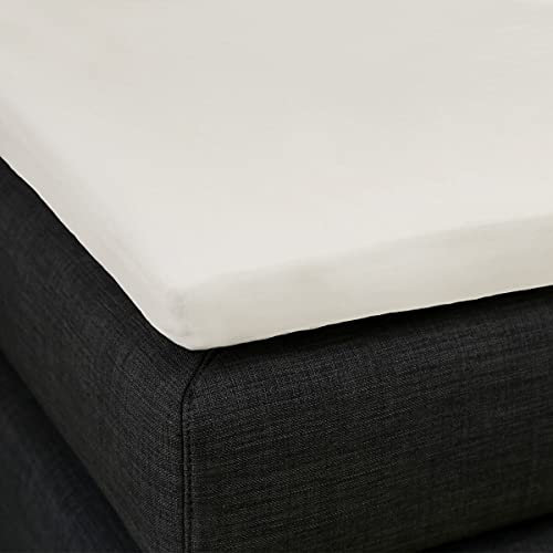 Formesse – Bella Gracia La Piccola Jersey Spannbettlaken für Topper bis 12cm Höhe - 180x190-200 cm - 97% Baumwoll-Kompaktgarn, 3% Elastan/Spannbetttuch aus Deutschland – Farbe Silber