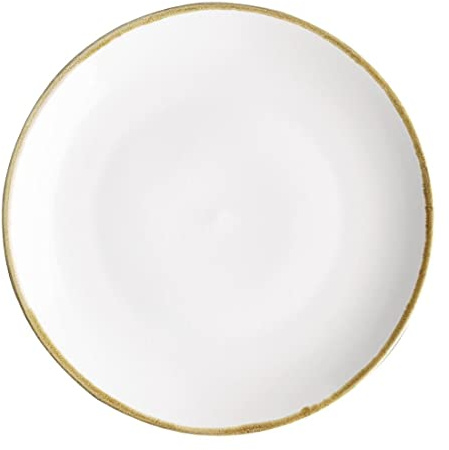 Rundes Coupe-Teller-Set von Olympia Kiln, 280 mm (4 Stück), kreidefarbenes Porzellan, mikrowellen- und spülmaschinenfest, BS4034-zertifiziert, für den professionellen und privaten Gebrauch, FB997