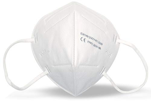 AIKOZ Mascarilla FFP2 CE 2834, Mascarilla de Protección Personal. 5 capas EN149:2001 + A1:2009 NR. Mascara KN95 Alta Eficiencia Filtración, FFP2 Mascarillas (50)