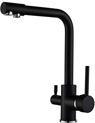YHSGY Küchenarmatur Waschbecken Mixer Trinkwasser Mixer Wasserhahn Chrom Poliert 360 Umdrehung Heiß Kaltwasserreiniger Wasserhahn Torneira