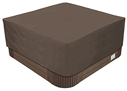 Coperchio Vasca Idromassaggio Quadrato, Copertura per Piscina Spa in Tessuto Oxford 210D, Anti-UV, Antipolvere, Impermeabile, più Dimensioni a Scelta,caffè,240x240x85cm