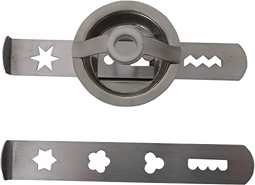 WOLFCUT Spritzgebäckvorsatz mit 2 Inox Schablonen Kompatibel/Ersatz mit Fleischwolf Reber 9600M, Gebäckaufsatz, Spritzgebäck, 8 Formen, Spritzgebäckaufsatz aus Edelstahl mit Adapterring